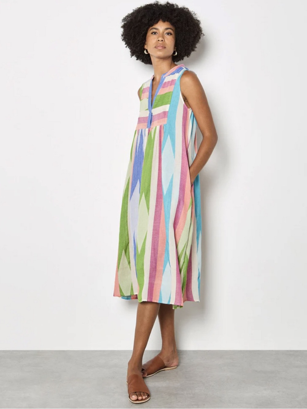 Apricot 🍑 - Jacquard Cotton Stripe Midi